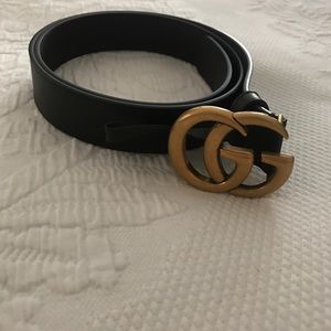 Gucci Marmont belt brown with gold hardware